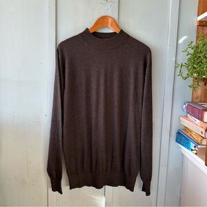 Neiman Marcus 70% Silk 30% Cashmere Dark Brown Crewneck Sweater Men’s XXL